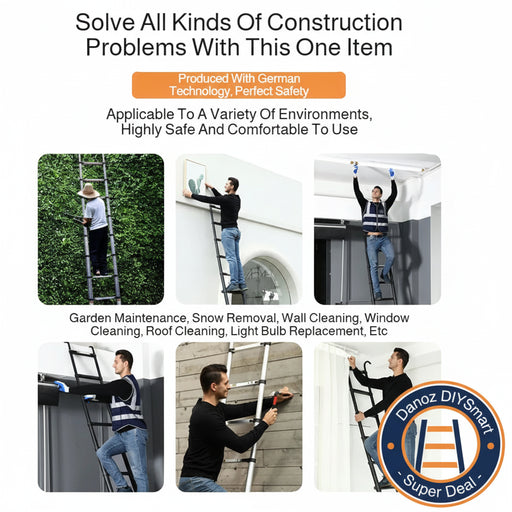 showing a ladder with multiple uses in various environments.