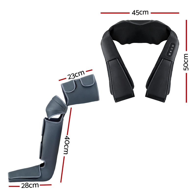 Danoz MassageSmart - USB Rechargeable Electric Leg Foot Massager Air Wrap With Free Gift - Shiatsu Neck Massager with Heating