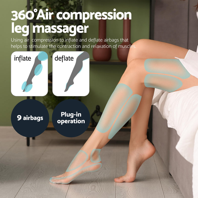 Danoz MassageSmart - USB Rechargeable Electric Leg Foot Massager Air Wrap With Free Gift - Shiatsu Neck Massager with Heating