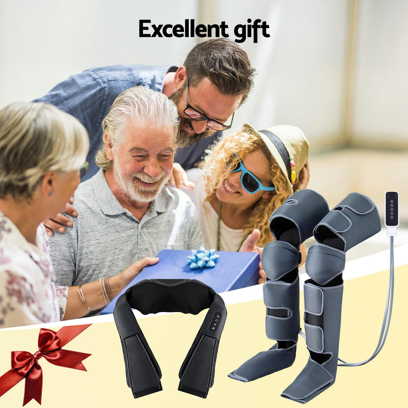 Danoz MassageSmart - USB Rechargeable Electric Leg Foot Massager Air Wrap With Free Gift - Shiatsu Neck Massager with Heating