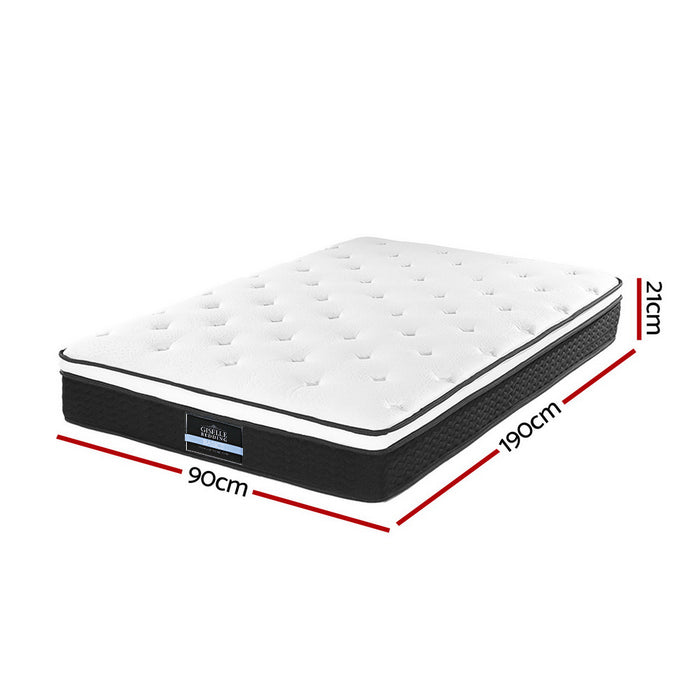 Danoz Direct - Giselle Bedding 21cm Bonnell Spring Mattress Euro Top Single