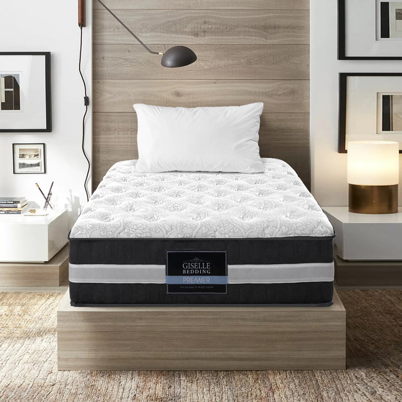 Relaxation and bliss with Danoz Direct Giselle Bedding 30cm Mattress. Featuring 400GSM Microfibre Bamboo Quilt Super King