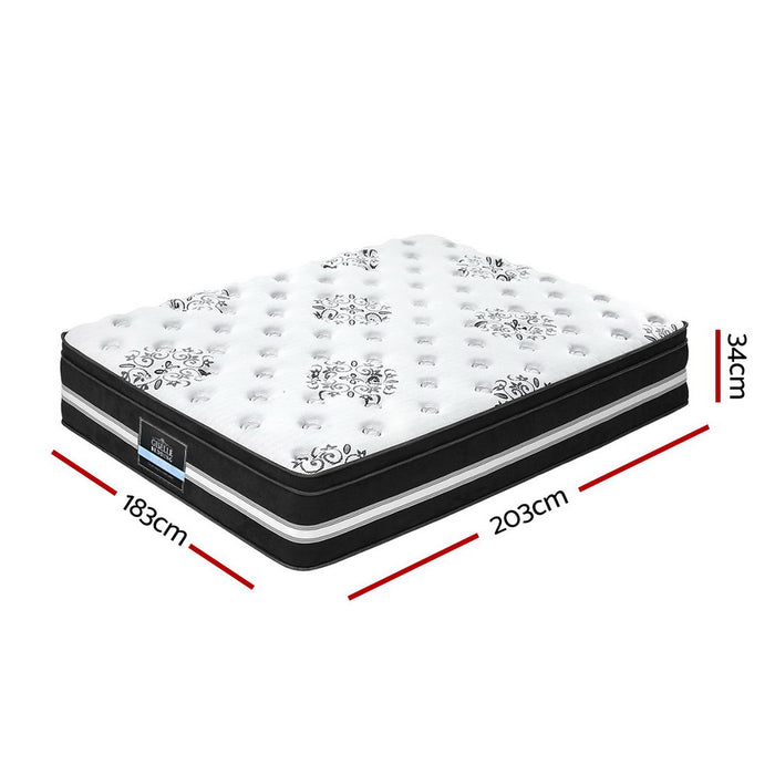 Experience ultimate comfort and support with Danoz Direct Giselle Bedding 34cm Mattress. Featuring cooling gel-infused memory foam King