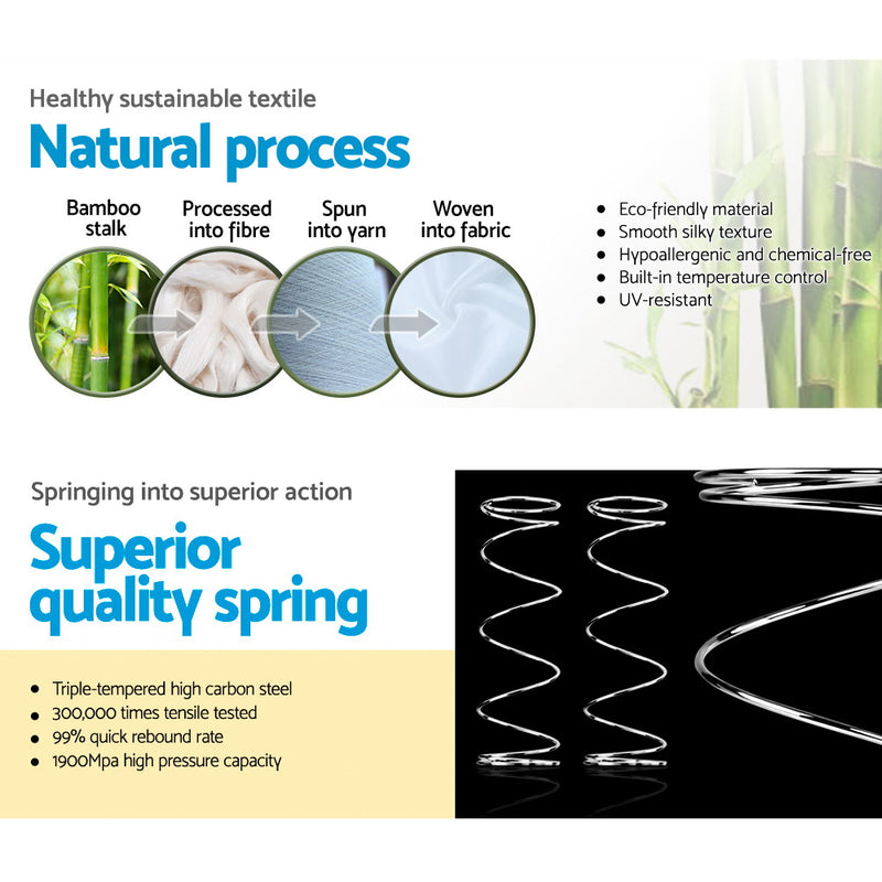 Danoz Direct - Giselle Bedding 34cm Mattress Bamboo Cover King Single