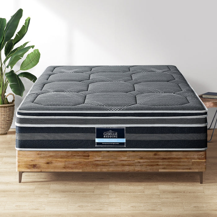 Luxurious comfort of Danoz Direct Giselle Bedding Mattress, featuring a 35cm thickness, bamboo cover for comfortable night's sleep Queen