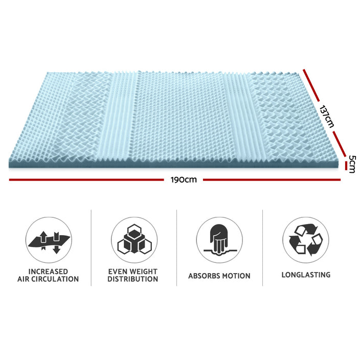 Elevate your sleeping experience with Danoz Direct - Giselle Bedding Memory Foam Mattress Topper! 7-Zone 5cm Double