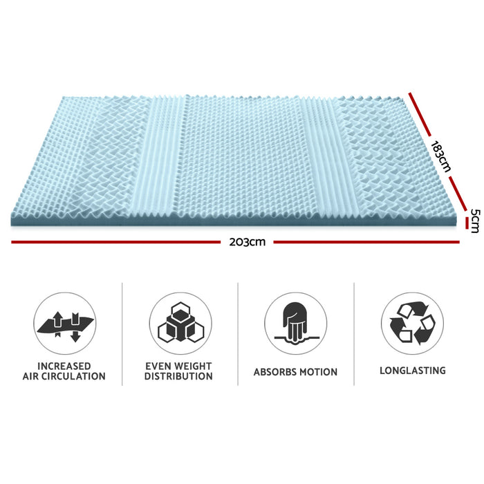 Enhance your sleep experience with Danoz Direct - Giselle Bedding Memory Foam Mattress Topper. 7-zone design, 5cm, King