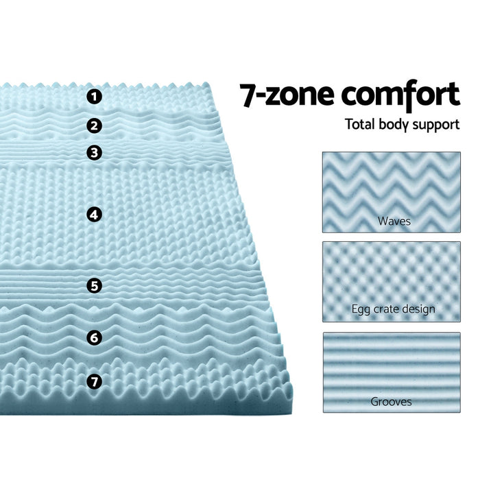 Elevate your sleeping experience with Danoz Direct - Giselle Bedding Memory Foam Mattress Topper! 7-Zone 5cm Queen