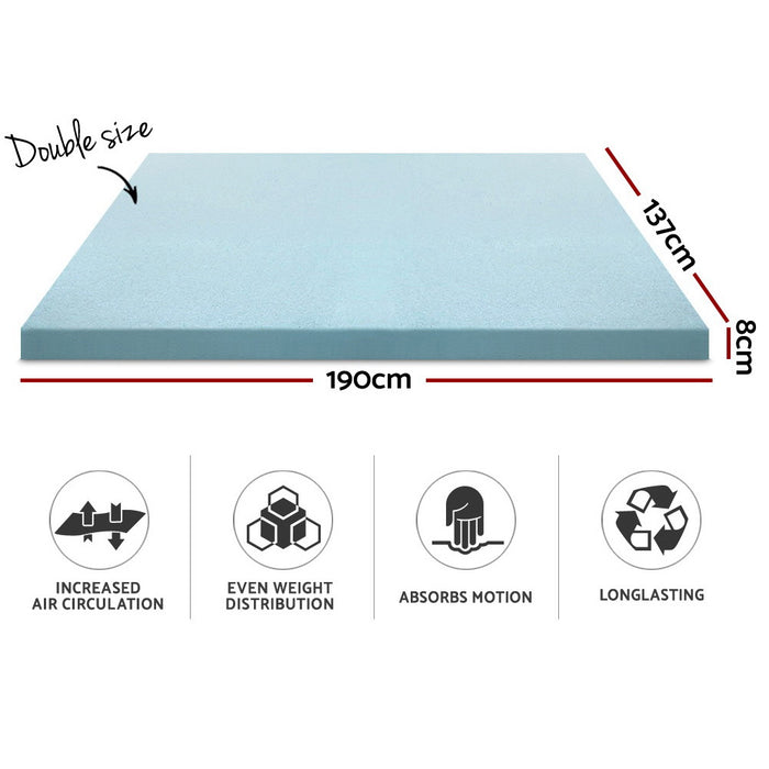 Danoz Direct - Giselle Bedding Memory Foam Mattress Topper Cool Gel 8cm Double