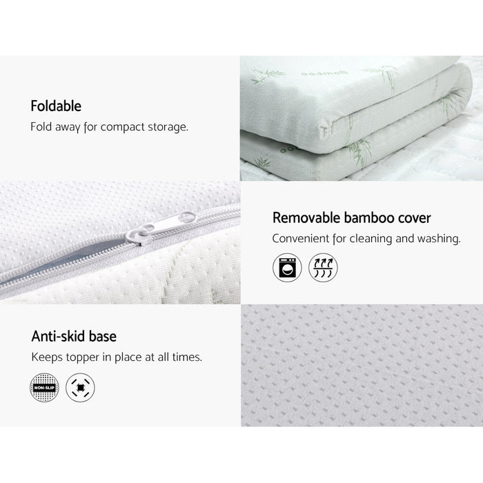 Elevate your sleeping experience with Danoz Direct - Giselle Bedding Memory Foam Mattress Topper! Cool Gel 8cm King