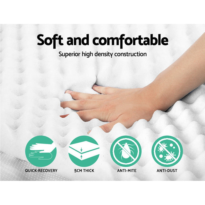 Danoz Direct Giselle Bedding Memory Foam Mattress Topper! The 5cm egg crate design contours to your body Queen