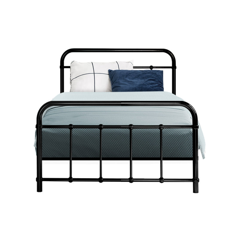 Danoz Bedrooms 🛏️ Artiss Bed Frame Metal Frames LEO - Single (Black) - Incl. Postage