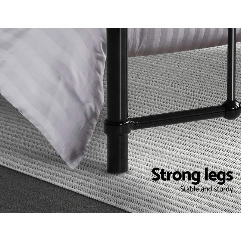 Danoz Bedrooms 🛏️ Artiss Bed Frame Metal Frames LEO - Single (Black) - Incl. Postage