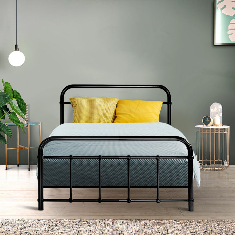 Danoz Bedrooms 🛏️ Artiss Bed Frame Metal Frames LEO - Single (Black) - Incl. Postage