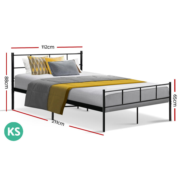 Elevate your bedroom with Danoz Direct Artiss Bed Frame! With sturdy metal, this King Single bed frame offers superior durability and support