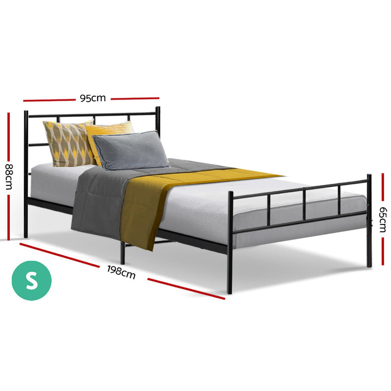 Danoz Bedrooms 🛏️ Artiss Bed Frame Single Metal Bed Frames SOL - Incl. Postage