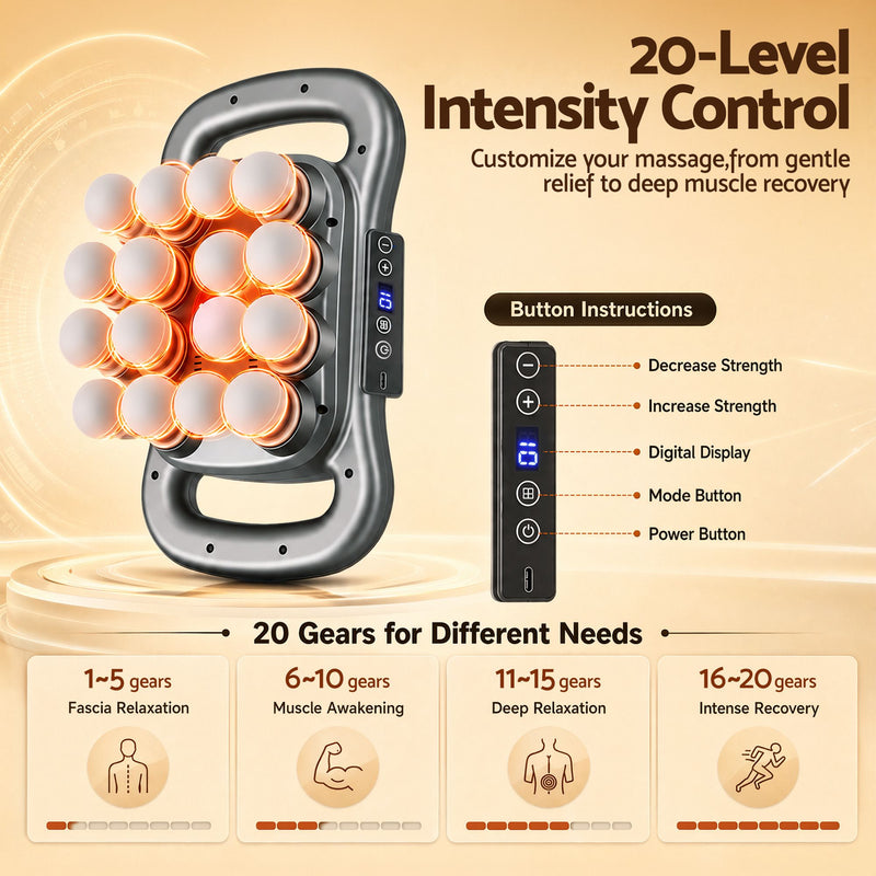 💪 Danoz MassageSmart | Everfit Cordless Back & Body Massager Pad | 16 Nodes | 20 Intensities | Red Light | 35mm Deep Impact | USB-C | 1 Year Warranty ✨