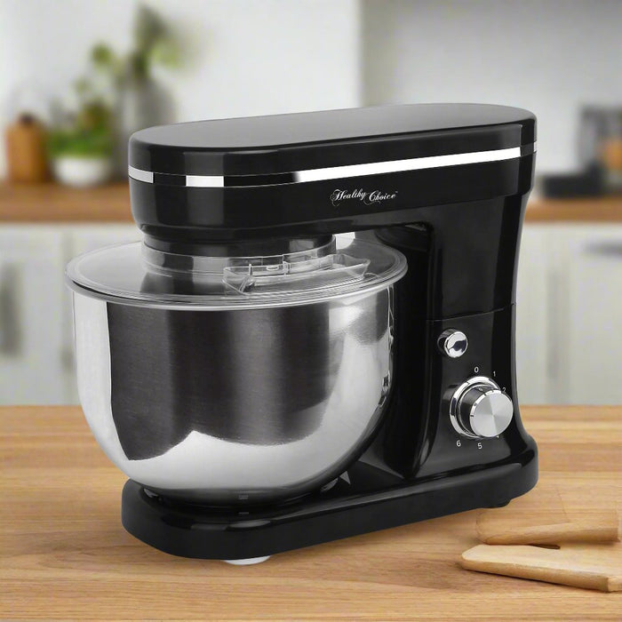 Danoz Kitchen 🧑‍🍳🥘 1200W Mix Master 5L Kitchen Stand Mixer w/Bowl/Whisk/Beater - Black Incl. Delivery