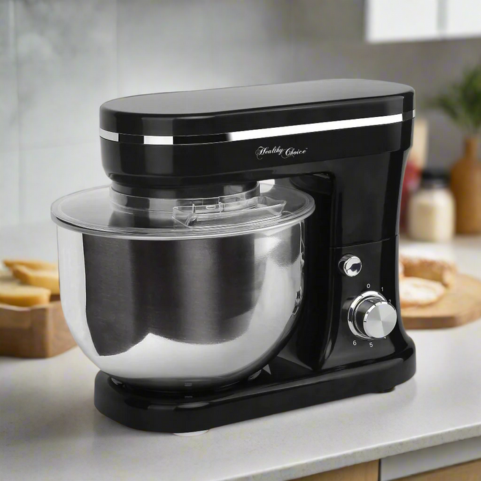 Danoz Kitchen 🧑‍🍳🥘 1200W Mix Master 5L Kitchen Stand Mixer w/Bowl/Whisk/Beater - Black Incl. Delivery