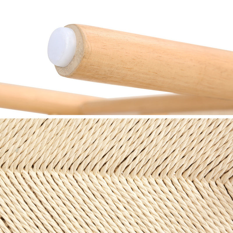 Danoz Direct - Artiss Dining Chair Wooden Rattan Seat Wishbone Back