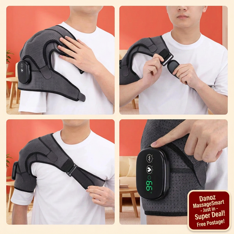 🦴 Danoz MassageSmart | Heating Shoulder & Knee Massager | Heat + Vibration | 3 Levels | USB Rechargeable | Free Postage!