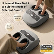 Foot massager with text indicating universal sizes for women's size 36 and men's size 45.