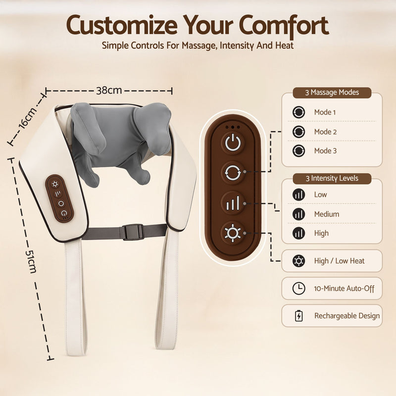 💪 Danoz MassageSmart | Livemor Cordless Wearable Neck & Shoulder Massager | 3D Kneading | Heat | 3 Modes | Hands-Free | USB-C | 1 Year Warranty ✨