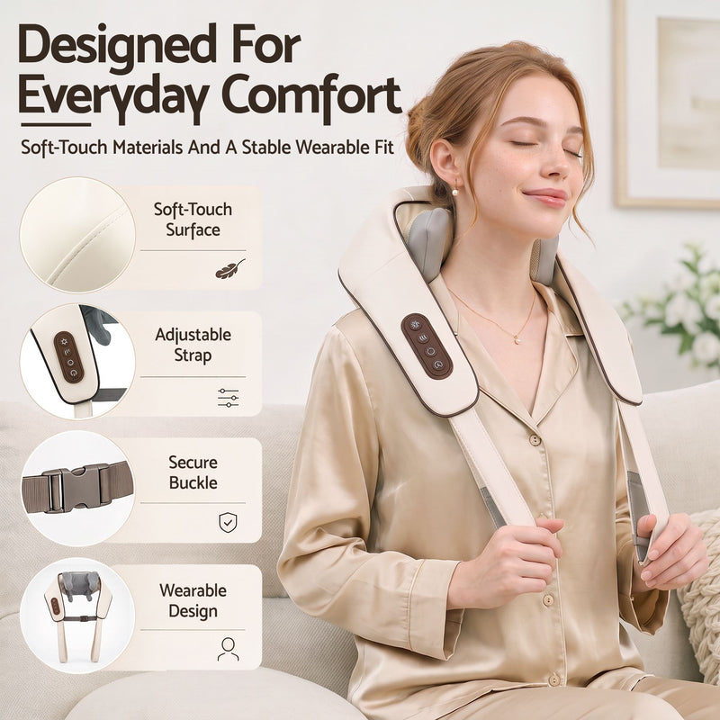 💪 Danoz MassageSmart | Livemor Cordless Wearable Neck & Shoulder Massager | 3D Kneading | Heat | 3 Modes | Hands-Free | USB-C | 1 Year Warranty ✨
