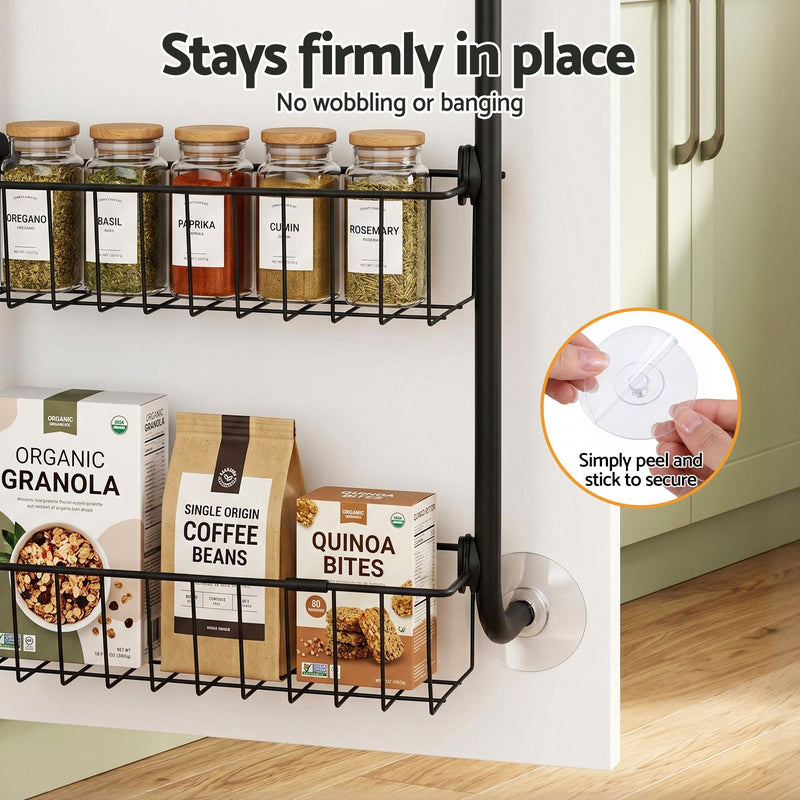 Danoz StoreSmart – Unlock Hidden Storage Space! Artiss 6-Tier Over Door Storage Hanger with Heavy-Duty Steel Frame & Suction-Grip Base – Perfect for Kitchen, Bathroom & Laundry! 🚪📦✨
