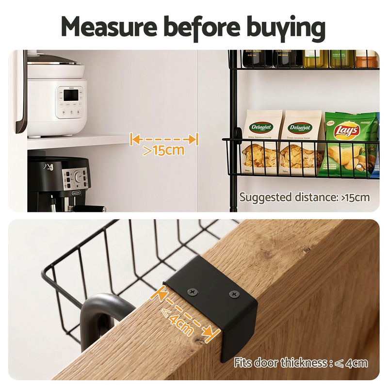 Danoz StoreSmart – Unlock Hidden Storage Space! Artiss 6-Tier Over Door Storage Hanger with Heavy-Duty Steel Frame & Suction-Grip Base – Perfect for Kitchen, Bathroom & Laundry! 🚪📦✨