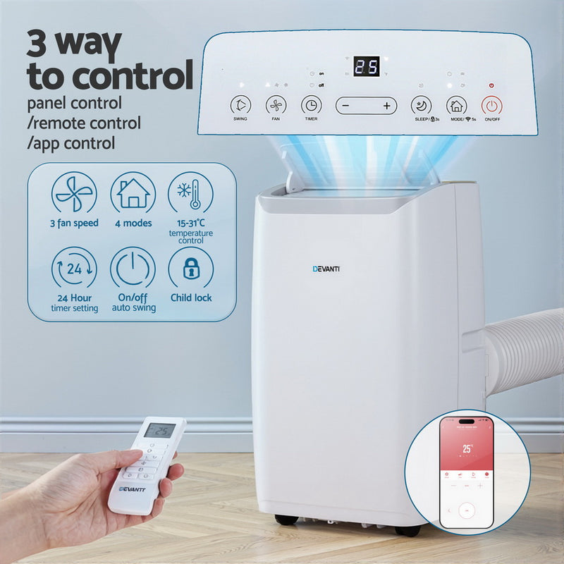 Danoz Aircon - Devanti Portable Air Conditioner Dehumidifier Fan 14000BTU