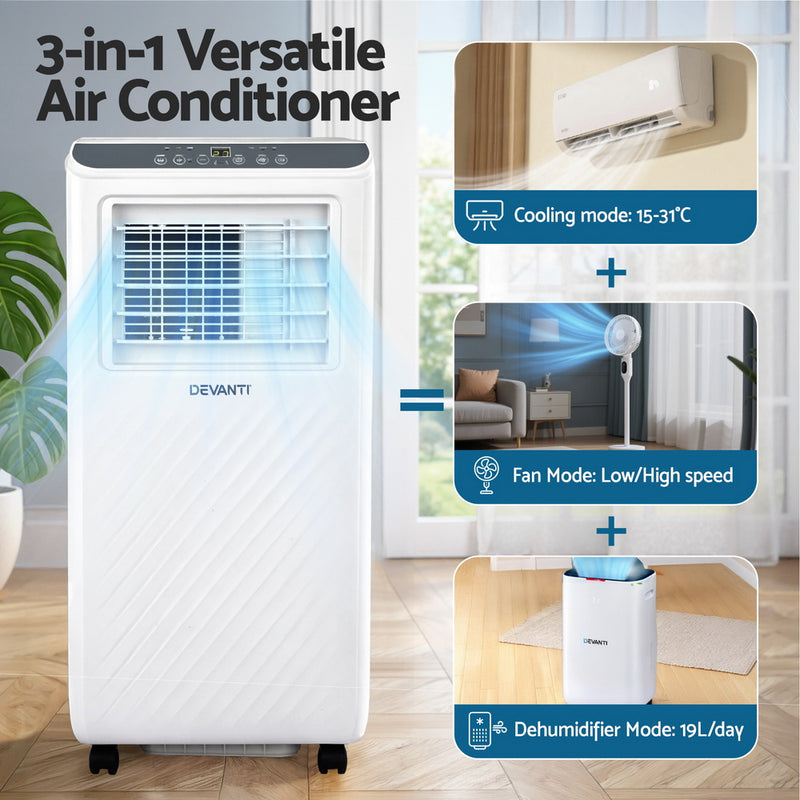 Danoz Aircon - 3-in-1 Devanti Portable Air Conditioner Dehumidifier Fan 7000BTU