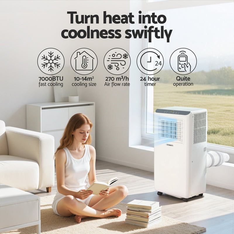 Danoz Aircon - 3-in-1 Devanti Portable Air Conditioner Dehumidifier Fan 7000BTU