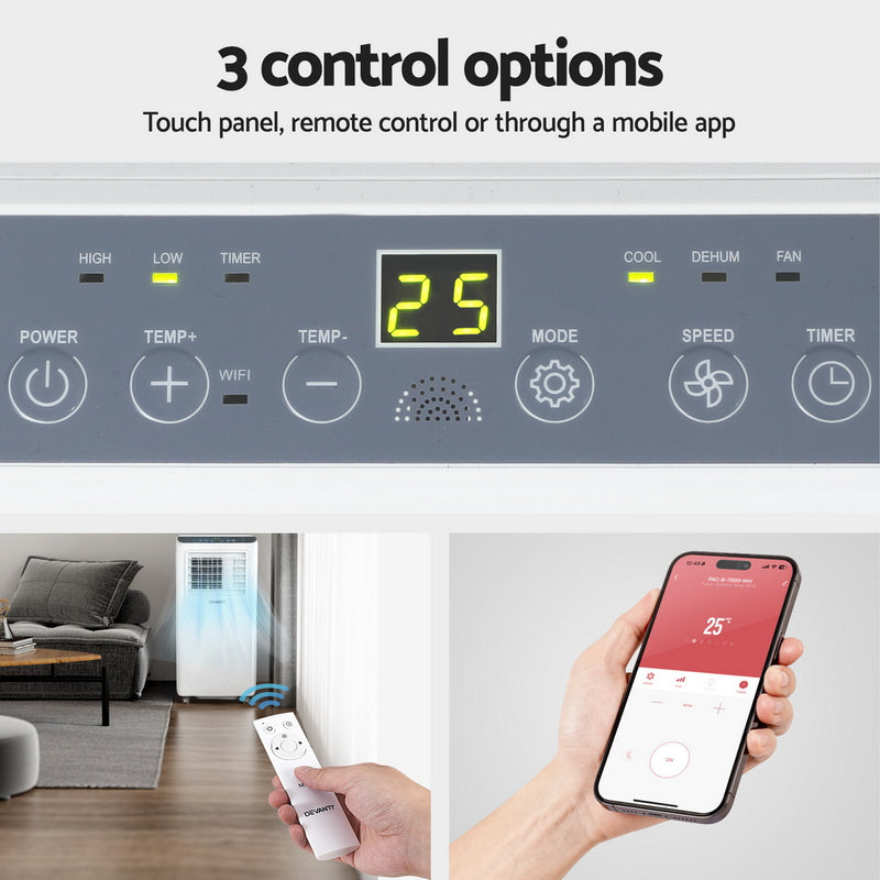 Danoz Aircon - 3-in-1 Devanti Portable Air Conditioner Dehumidifier Fan 7000BTU