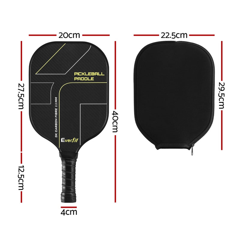 Danoz Sports - Everfit 2PCS Pickleball Paddles Set Outdoor Pickle Balls Rackets with Cover Bag Training