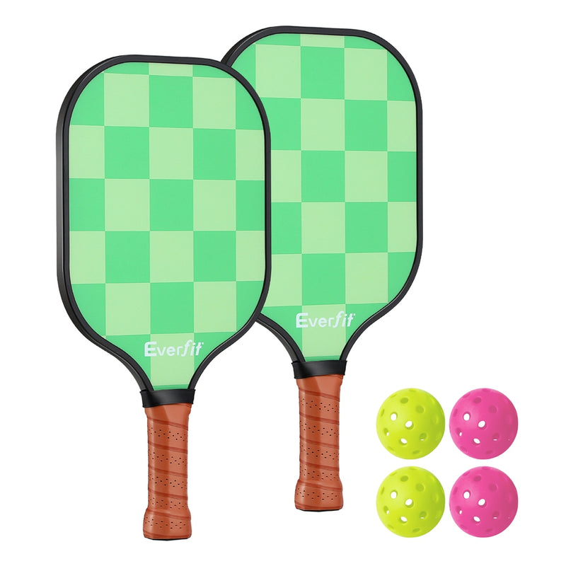 Danoz Sports - Everfit Pickleball Paddle Set Fiberglass with Balls Bag Tournament Kit 2PCS Pickle Balls Rackets