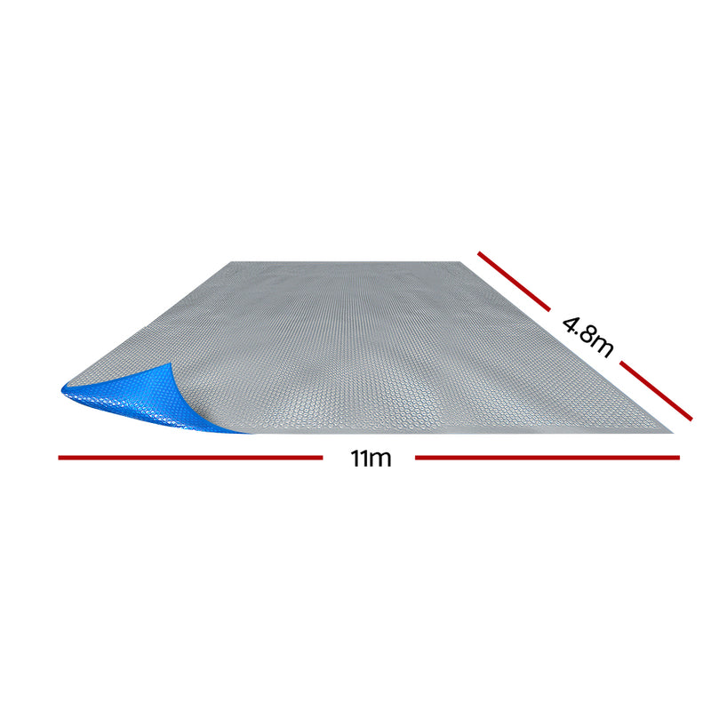 Danoz Pools 🏊 Aquabuddy Pool Cover 500 Micron 11x4.8m Swimming Pool Solar Blanket Blue Silver