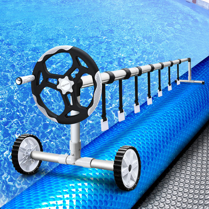 Danoz Pools 🏊 Aquabuddy Solar Swimming Pool Cover Blanket Roller Wheel Adjustable 11 x 6.2M