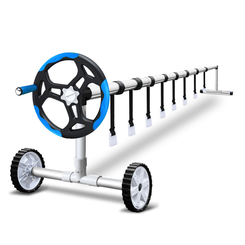 Danoz Pools 🏊 Aquabuddy Pool Cover Roller 5.5m Adjustable Swimming Pool Solar Blanket Reel Blue