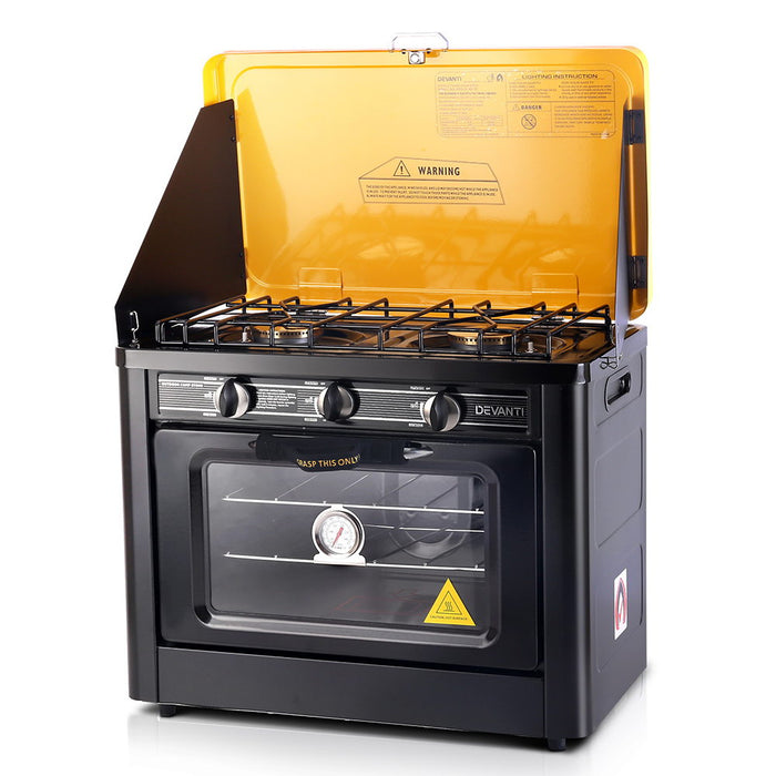 Convenience cooking outdoors with Danoz Kitchen 🧑‍🍳🥘 Devanti Portable Gas Oven. LPG oven/cooktop, For camping, picnics, and outdoor events