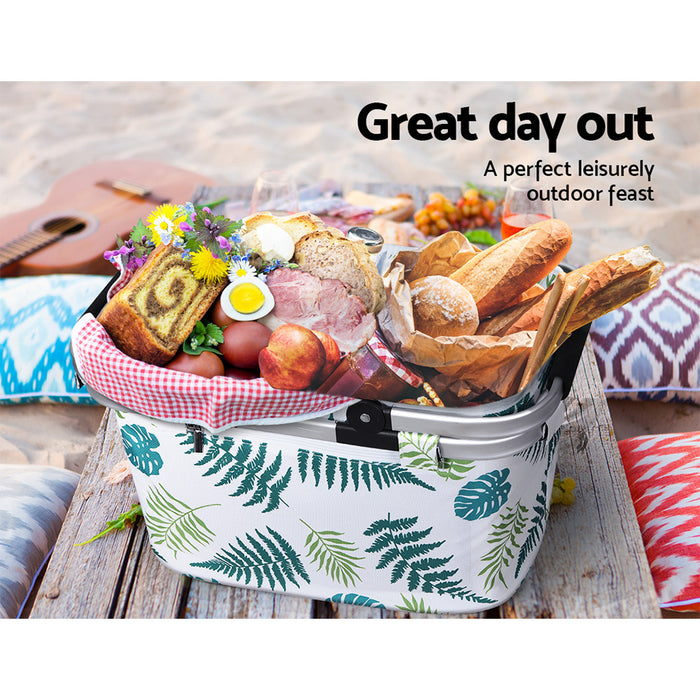 Danoz Outdoors - Alfresco Picnic Basket Folding Bag Hamper Insulated Food Storage- Incl. Delivery