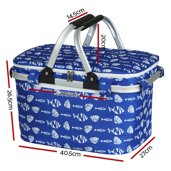 Danoz Outdoors - Alfresco Picnic Basket Folding Bag Hamper Food Insulated Cover Storage- Incl. Delivery