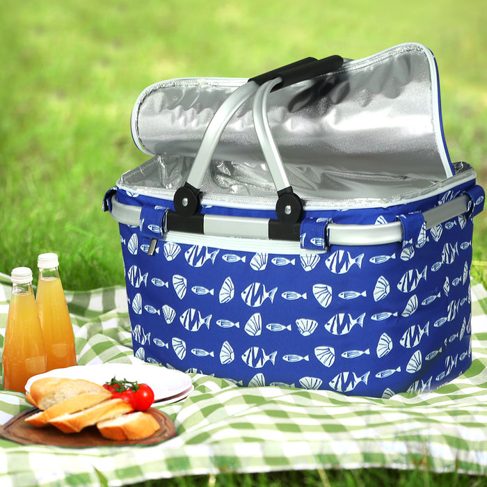 Danoz Outdoors - Alfresco Picnic Basket Folding Bag Hamper Food Insulated Cover Storage- Incl. Delivery