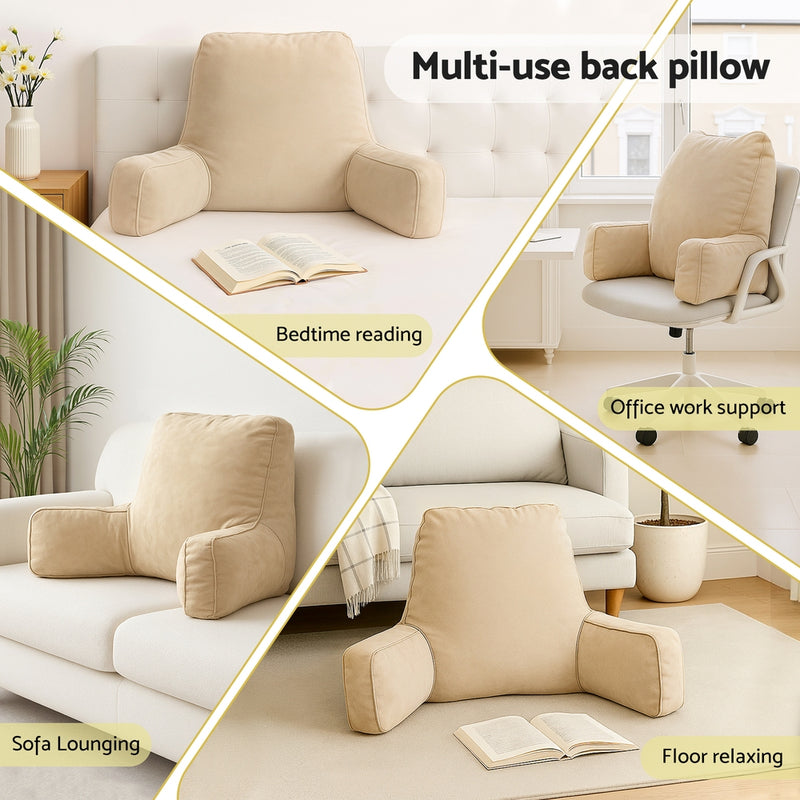 Danoz PillowSmart - Giselle Reading Pillow Back Rest Lumbar Support Cushion Oatmeal - Free Postage!