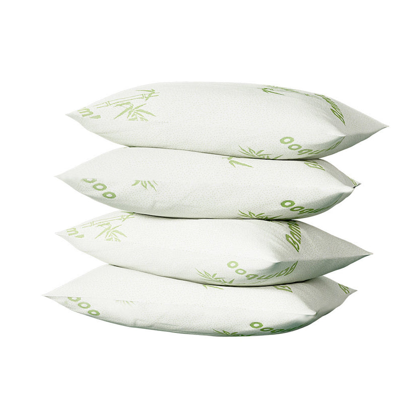 Danoz Pillows - Giselle Bedding 4 Pack Bamboo Pillow Family Hotel