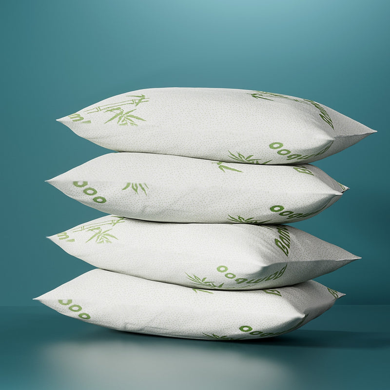 Danoz Pillows - Giselle Bedding 4 Pack Bamboo Pillow Family Hotel