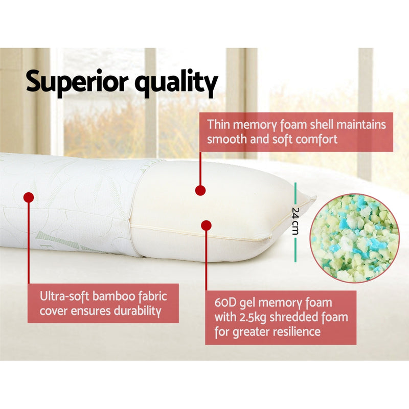 Danoz Direct - Super Long - Giselle Bedding Body Support Pillow with Bamboo Cover