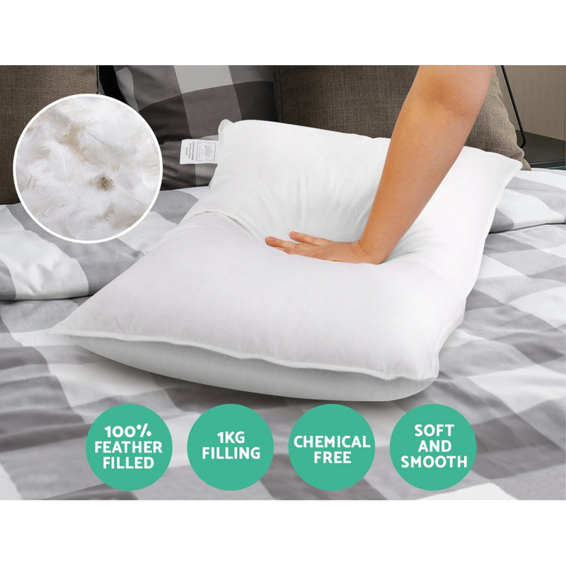 Danoz PillowSmart - Giselle Bedding Duck Feather Down Pillow Twin Pack