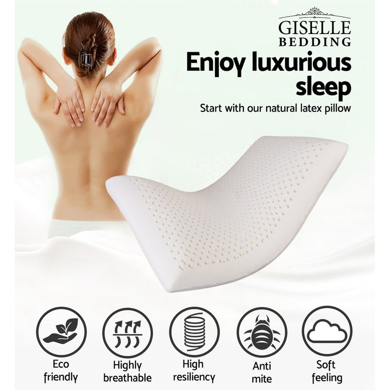 Danoz PillowSmart - Giselle Bedding Natural Latex Pillow Classic Twin Pack - Nice Price now On! Free Postage!