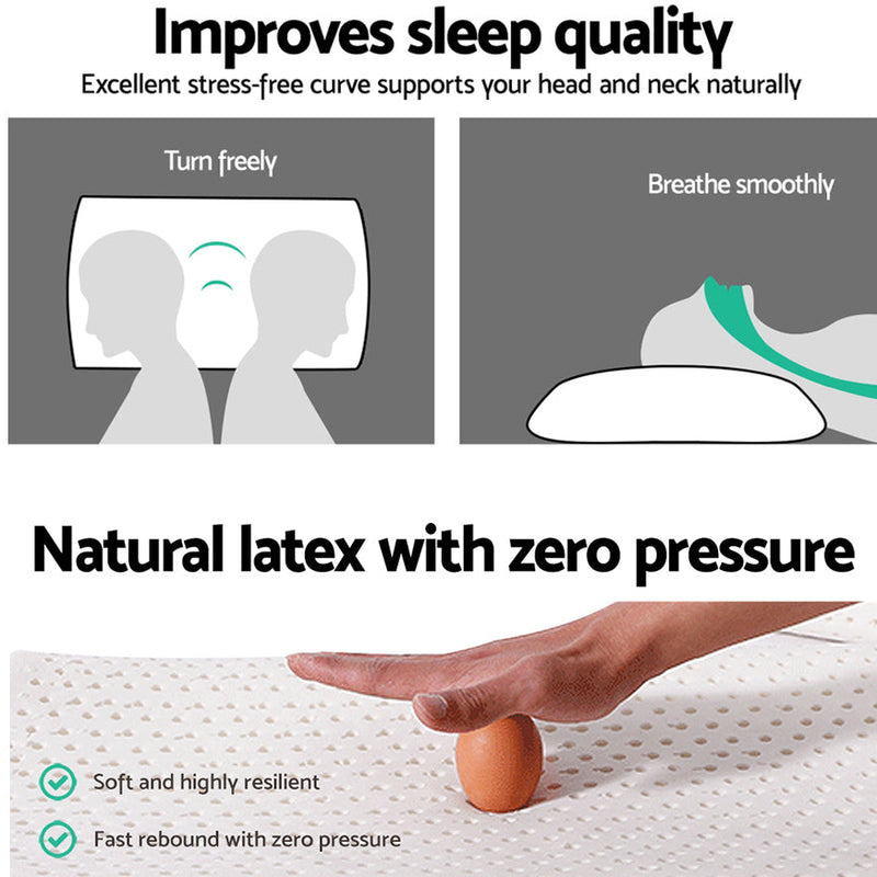 Danoz PillowSmart - Giselle Bedding Natural Latex Pillow Classic Twin Pack - Nice Price now On! Free Postage!